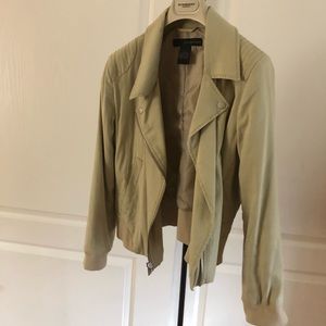Calvin Klein Khaki moto asymmetrical zipped jacket